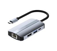 Multi-Porte Tipo C HUB Splitter 6 in 1 USB3.0 5Gbps LAN Rj45 Docking Station PD Dock di Ricarica Rapida