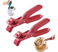 Multi-Purpose Anti-Scald Bowl Holder Clip For Kitchen,Silicone Non-Slip Hot Dish Plate Holder,Portable Hot Bowls Tongs,Secure Grip Lifter For Hot Pots,Pans,Dishes,Plates & Bowls (Red)