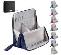 Multi-purpose Large Capacity Cloth Standing Makeup Bag, Waterproof Makeup Organizer with Compartments, Large Capacity(Navy)