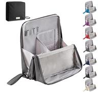 Multi-purpose Large Capacity Cloth Standing Makeup Bag, Waterproof Makeup Organizer with Compartments, Large Capacity(Gray)