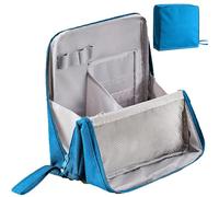 Multi-purpose Large Capacity Oxford Cloth Standing Makeup Bag - Portable,Large Capacity,Oxford Vertical Fabric Woman Make-Up Bag for Travel Cosmetics Storage,Waterproof (Blue)