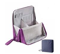 Multi-purpose Large Capacity Oxford Cloth Standing Makeup Bag, Waterproof Makeup Organizer with Compartments, Portable Large Capacity Organizer, Toiletry Bag and Stationery Storage (Purple)