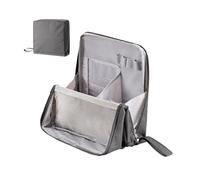 Multi-Purpose Large Capacity Oxford Cloth Standing Makeup Bag,Waterproof Travel Toiletry Bag With Handle for Women (Gray)