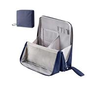 Multi-Purpose Large Capacity Oxford Cloth Standing Makeup Bag,Waterproof Travel Toiletry Bag With Handle for Women (Navy Blue)