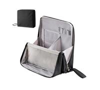 Multi-Purpose Large Capacity Oxford Cloth Standing Makeup Bag,Waterproof Travel Toiletry Bag With Handle for Women (Black)