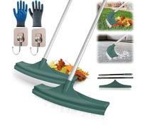 Multi-Purpose Lawn & Carpet Grooming Rake - 2-in-1, Artificial Grass Brush, Curved Turf Rake Artificial Lawn Rack with Adjustable Steel Handle 80 to 134 CM, for Lawns and Gather leaves (2pcs)