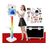 Multi-Purpose Photo Booth Machine con Touchscreen da 15.6 pollici, Selfie Magic Mirror DSLR Fotobooth, Foto Box per la Condivisione, Matrimonio (White, 15.6Inch)