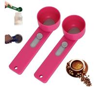 Multi Purpose Scoop with Built in Funnel, Funnel Scoop for Powder, Multifunctional Powder Sliding Spoon, Collagen Formula Coffee Scoops, Easy Dispensing of Various Powders (Pink, 2TBS 2PCS)