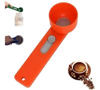 Multi Purpose Scoop with Built in Funnel, Funnel Scoop for Powder, Multifunctional Powder Sliding Spoon, Collagen Formula Coffee Scoops, Easy Dispensing of Various Powders (Orange, 2TBS 1PCS)