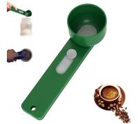 Multi Purpose Scoop with Built in Funnel, Funnel Scoop for Powder, Multifunctional Powder Sliding Spoon, Collagen Formula Coffee Scoops, Easy Dispensing of Various Powders (Green, 2TBS 1PCS)
