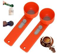 Multi Purpose Scoop with Built in Funnel, Funnel Scoop for Powder, Multifunctional Powder Sliding Spoon, Collagen Formula Coffee Scoops, Easy Dispensing of Various Powders (Orange, 2TBS 2PCS)