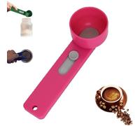 Multi Purpose Scoop with Built in Funnel, Funnel Scoop for Powder, Multifunctional Powder Sliding Spoon, Collagen Formula Coffee Scoops, Easy Dispensing of Various Powders (Pink, 4TBS 1PCS)