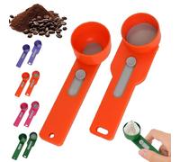 Multi Purpose Scoop with Built in Funnel, Funnel Scoop for Powder, Scoop with Built in Funnel, Collagen Formula Coffee Scoops & Funnels System, for Ground Coffee, Protein Powder, Tea (Orange)