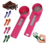 Multi Purpose Scoop with Built in Funnel, Funnel Scoop for Powder, Scoop with Built in Funnel, Collagen Formula Coffee Scoops & Funnels System, for Ground Coffee, Protein Powder, Tea (Red)