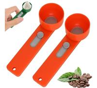 Multi Purpose Scoop with Built in Funnel, Mess-Free Powder Scoop & Funnel Dispenser, Multifunctional Powder Sliding Spoon for Precise, Spill-Free Dosing (Orange, 4TBS 2PCS)