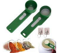 Multi Purpose Scoop with Built in Funnel, Powderpal Mess-Free Powder Scoop, Collagen Formula Coffee Scoops & Funnels System for Narrow Bottles, Easy Dispensing of Various Powders (Green)