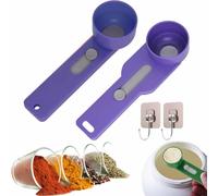 Multi Purpose Scoop with Built in Funnel, Powderpal Mess-Free Powder Scoop, Collagen Formula Coffee Scoops & Funnels System for Narrow Bottles, Easy Dispensing of Various Powders (Purple)
