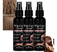 Multi-Purpose Wig Care Spray,Wig Leave in Conditioner Detangler Spray, Leave In Conditioner with Frizz Control, Lightweight Nourishing Smooth for Synthetic and Human Hair,Dry and Shiny Hair (3pcs)