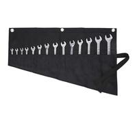 Multi-Purpose Wrench Roll | Robusto rotolo di attrezzi in tela cerata per borse a rotelle con chiavi metriche o SAE e strumenti - 14 slot - 16OZ - Nero