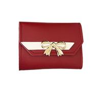 Multi Slot Portafoglio Per Donna E Ragazze In Pelle Pochette Portafoglio Portafoglio Portafoglio Corto Triplo Pieghevole Titolare Contanti Carta Di Credito Bancario Moneta Nero, Colore: rosso