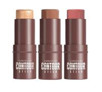 Multi-Stick per Viso, Occhi e Labbra - Set Completo di 3 Stick per Definire, Illuminare e Donare un Bagliore Bronzato, Formula Leggera (B)