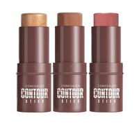 Multi-Stick per Viso, Occhi e Labbra - Set Completo di 3 Stick per Definire, Illuminare e Donare un Bagliore Bronzato, Formula Leggera (C)