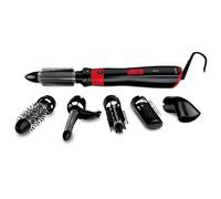 Multi styler GA.MA Multistyler Turbo, Nero, Rosso, 6 accessori intercambiabili, 3 spazzole rotonde, Potenza massima 1200 W, Temperatura max 200,00 °C, 3 temperature, si riscalda in 30.00 s, Nero, Ross