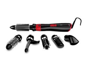 Multi Styler GA.MA Turbo, Nero, Rosso, 6 accessori intercambiabili, 3 spazzole rotonde, Potenza massima 1200 W, Temperatura max 200,00 °C, 3 temperature, si riscalda in 30 s, Nero, Rosso