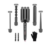 Multi Styler LALANOS COSMETICS Styler 5 in 1 per ricci, in Ceramica, Temperatura max 230 °C, si riscalda in 30 s, Nero/Oro