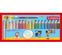 Multi-Talented Pencil - STABILO woody 3 in 1 - Pack of 18 - Assorted Colours wit