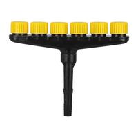 Multi testa spray multi foro irrigatore testa orto irrigazione tubo irrigatore ugello spruzzatore (giallo, 6 ugelli)