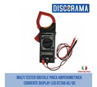 MULTI TESTER DIGITALE PINZA AMPEROMETRICA CORRENTE DISPLAY LCD DT266 AC/DC