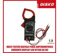 MULTI TESTER DIGITALE PINZA AMPEROMETRICA CORRENTE DISPLAY LCD DT266 AC/DC