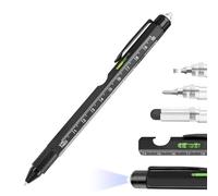 Multi Tool Pen - Accessorio per costruzione 9 in 1 | Vite a LED con livello e ruler, apribottiglie compatte per riparazioni quotidiane, penna regalo per Father, Husband Christmas Birthday Celebration