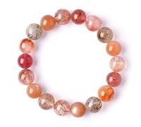 Multi-Treasure - Braccialetto con perline per donne, colore nicchia per capelli, con cristalli rossi e colla