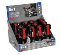Multi-Use 8 in 1, set giraviti con torcia a Led - Display 12 pz