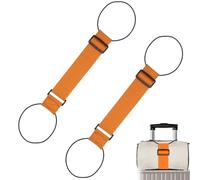 Multi Use Strong Adjustable Luggage Connector Straps, Elastic Fastening Belt for Luggage Strap, Easy to Travel (Orange)