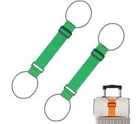 Multi Use Strong Adjustable Luggage Connector Straps, Elastic Fastening Belt for Luggage Strap, Easy to Travel (Green)