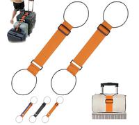 Multi Use Strong Adjustable Luggage Connector Straps, Luggage Essentials for Suitcases, Secure Stacking & Hands-Free Travel, Packing Tips, for Travels (Orange)
