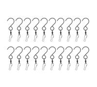 Multi-Wits 20 pièces de clips en forme de S pour tourbillons éoliens, cintres à double clip en acier inoxydable avec rotation à 360 degrés, pour suspendre des tourbillons éoliens, des (Nera)