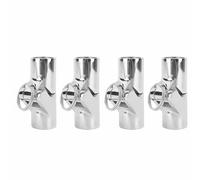 Multi-Wits 4 PCS Boat Pipe Connector 22mm Stainless Steel Folding Swivel Tube Connector, Marine Yacht Handrail Fittings with Rotary Connection for FRP Inflatable Business Boats