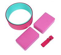 Multi-Wits Set di 4 Pezzi: Ruota e Blocco per Lo Yoga con Cinturino per Lo Stretching, Kit di Fitness per Lo Yoga in Schiuma Eva di Alta qualità per Il Sollievo dal Dolore alla Schiena, Lo st