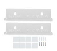 Multi-Wits Wall Mount Record Storage Shelf, Acrylic Album Record Holder Display, Floating Record Shelf with Screws and Adhesive for Bedroom Living Room Office, Clear Shatterproof Acryli (Trasparente)