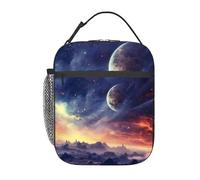 Multi10planet panorama del cielo notturno Borsa pranzo isolata per uomo e donna Grande contenitore per il pranzo termico portatile impermeabile riutilizzabile con tasche per lavoro, viaggio, picnic
