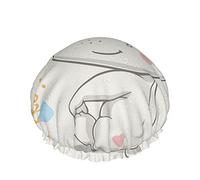 Multi2 gorros de ducha de tortuga marina para mujer, pez tropical, estrella de mar, concha, animales marinos, diseño de moda, gris, verde, ajustable, gorro de ducha de gran tamaño para longitudes de c