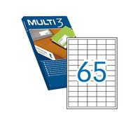 Multi3 confezione da 32.500 etichette bianche bordi dritti dimensioni 38,0 x 21,