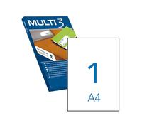 Multi3 confezione da 500 etichette bianche bordi dritti dimensioni 210,0 x 297,0