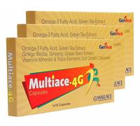 Multiace 4G Multivitaminico 30 Capsule Omega3 Tè Verde Ginseng Vitamine Minerali
