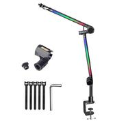MultiAngle - Braccio per microfono a LED per studio e streaming, con supporto per microfono da 3/8 "5/8" con filettatura da gioco
