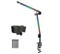 MultiAngle - Braccio per microfono a LED per studio e streaming, con supporto per microfono da 3/8 "5/8" con filettatura da gioco